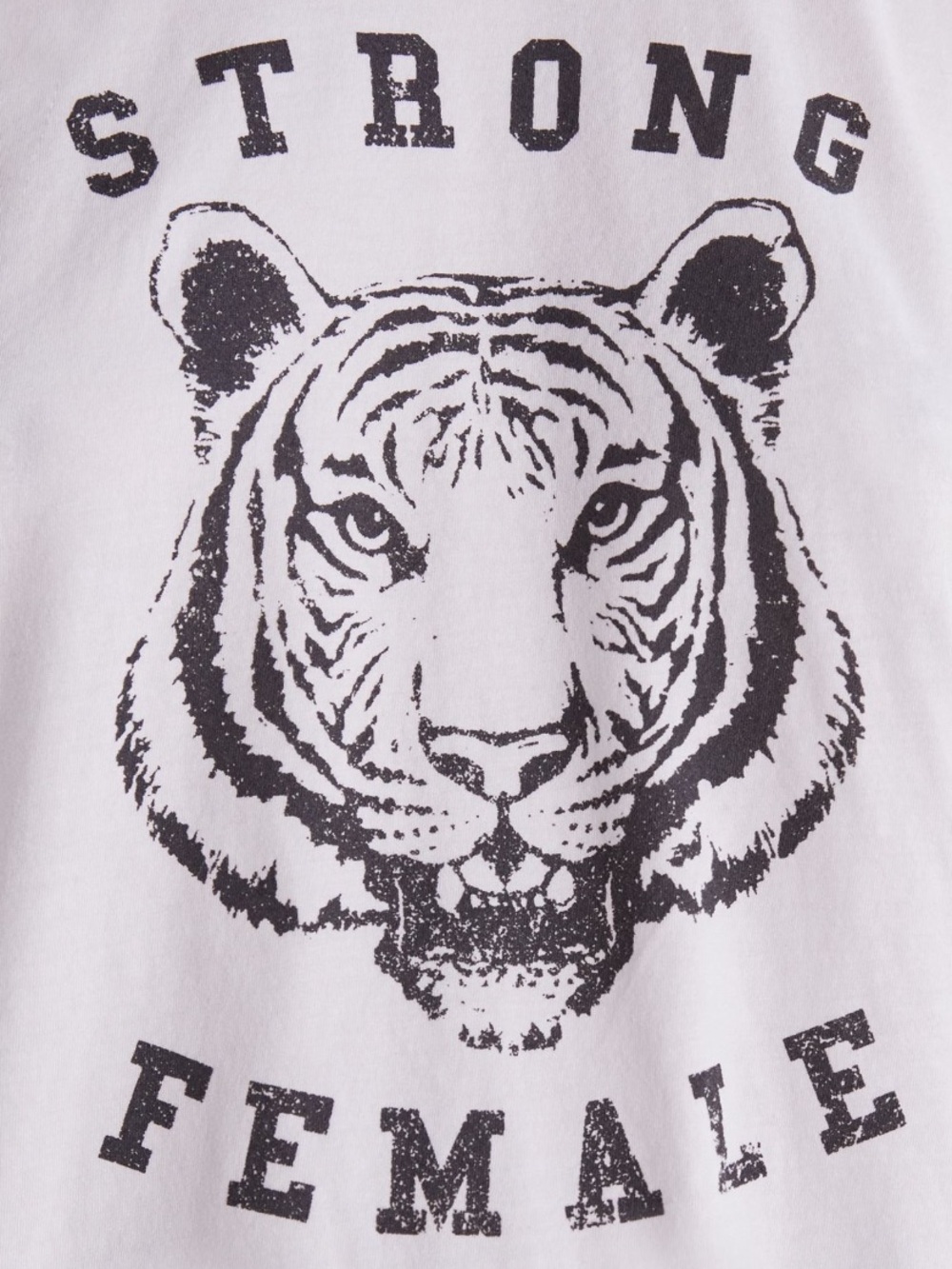 Good Human/Anthropologie White 'Strong Female' Tiger long sleeve Tee - NWT Sz.L